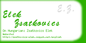 elek zsatkovics business card